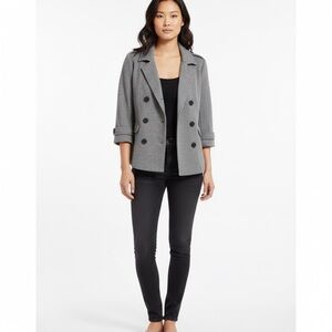 CAbi Charcoal Gray Double Breasted Pea Coat Jacket Size Small